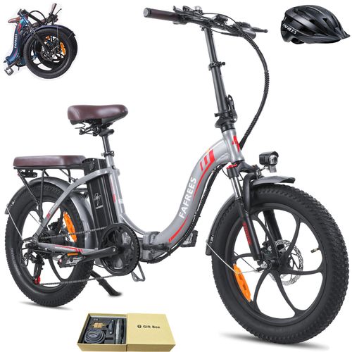 Elektrofahrrad Rostfreie Aluminiumlegierung 36 V 18 Ah 648 Wh Wasserdicht IPX5 bis zu 120 - 150 km E-bike klapprad 20 zoll mit 7 Gang, Grau