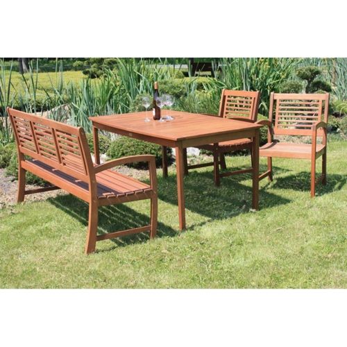Gartenlounge-Set ></noscript>Madison< in braun aus Holz - 290x90x150cm (BxHxT)