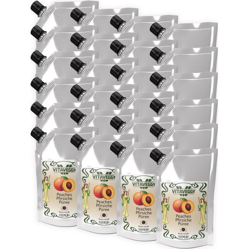 VITAVEGGY Früchte-Püree LIMETTEN 24x1kg ohne Aroma- Farb- & Konservierungsmittel von Food-United, Limettenpüree für Obstbrei & Obsmus oder als Limettensaftkonzentrat Limette-Minz-Tee oder für Saft Cocktails Limetten-Smoothies Sorbets Kuchen Tarten,