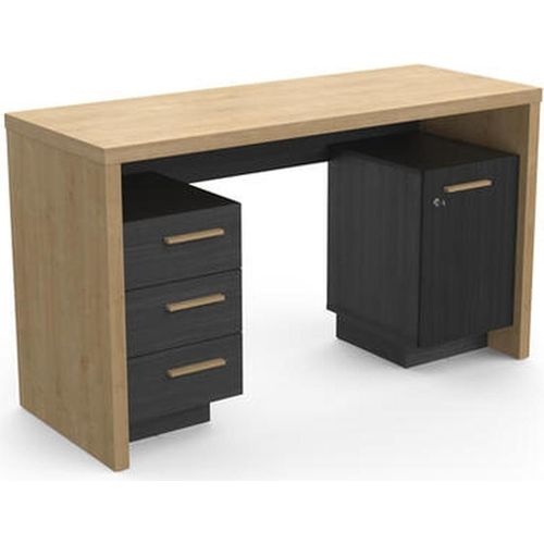 Schreibtisch ></noscript>Oxford< in Hamilton Eiche/schwarz - 131x76x50 (BxHxT)