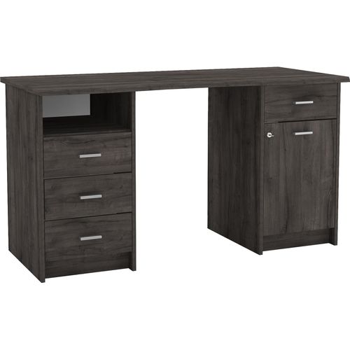 Schreibtisch ></noscript>Monaco 2< in schwarz aus Holzwerkstoff - 135x74x58cm (BxHxT)