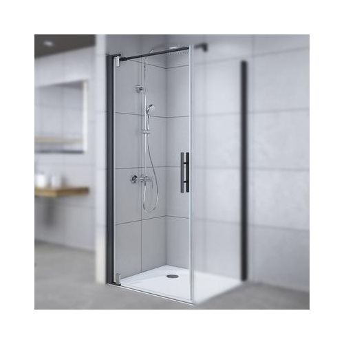 Drehtür für Seitenwand Breuer Europa Design 80 cm Anschlag links Klarglas Profilfarbe schwarz