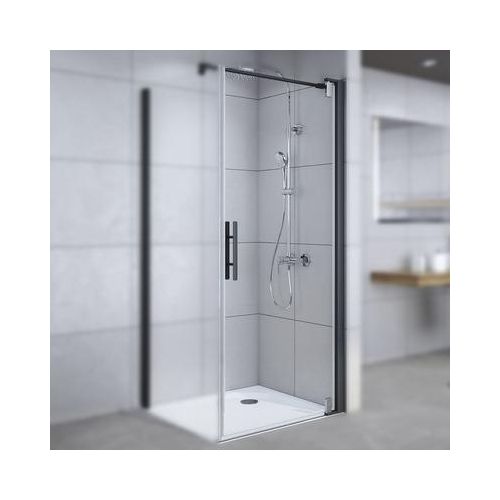 Drehtür für Seitenwand Breuer Europa Design 80 cm Anschlag rechts Klarglas Profilfarbe schwarz