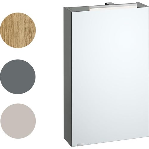 Spiegelschrank Hängeschrank mit Licht und Steckdose 3 Farbvarianten Eiche Nachbildung taupe grau V-90.59-S