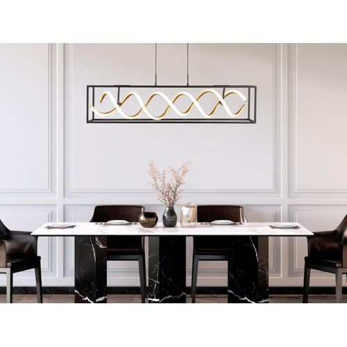 Pendelleuchte, Gian | 1x LED 42,0 W inkl. | sandschwarz / blattgoldfarben