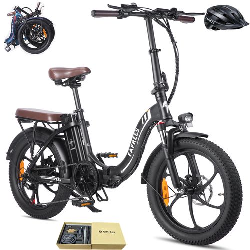 Elektrofahrrad Rostfreie Aluminiumlegierung 36 V 18 Ah 648 Wh Wasserdicht IPX5 bis zu 120 - 150 km E-bike klapprad 20 zoll mit 7 Gang, Schwarz