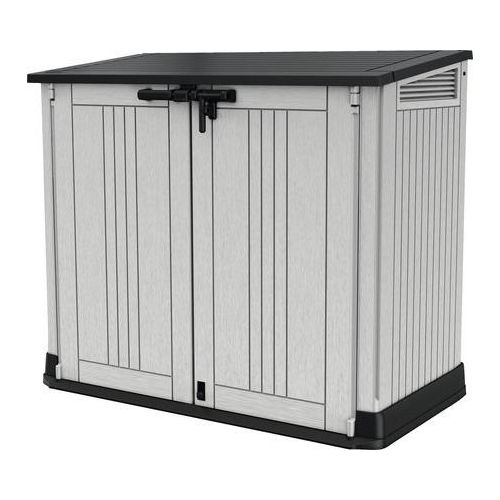 Garten-Gerätebox, Mülltonnenbox Keter Store-it-out Prime inkl. Gasdruckfedern 132 x 71,5 x 113,5 cm grau-antrazit