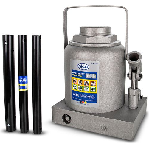 alca® Wagenheber 50t Hydraulischer Stempelwagenheber Hubhöhe 205-390mm Unterstellheber Stempel-Wagenheber aus robustem Qualitätsstahl für SUV LKW und Landwirtschaft