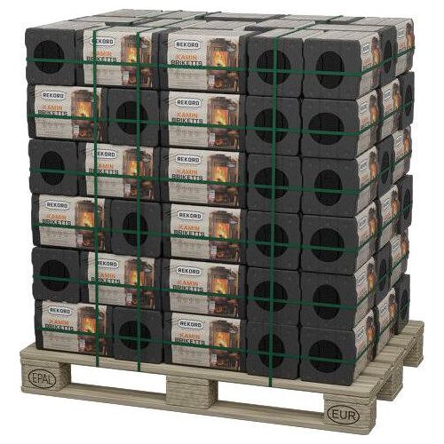 REKORD Braunkohle Briketts auf Palette 90x10kg Bündel, 900kg Palette / Gluthalter / Nachtbriketts, inklusive EUR-Palette (kein Tausch) von HOLZBRX.de