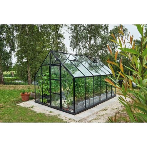 Gewächshaus Halls Universal 128 Sicherheitsglas 3 mm 257 x 384 cm schwarz
