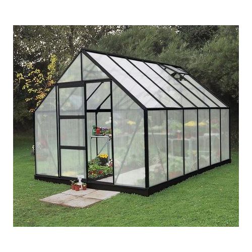Gewächshaus Halls Universal 128 Polycarbonat 6 mm 257 x 384 cm schwarz