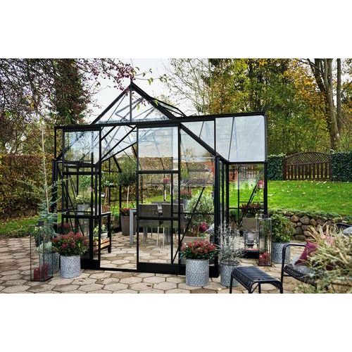 Gewächshaus Halls Garden Room Sicherheitsglas 3 mm 389 x 391 cm schwarz