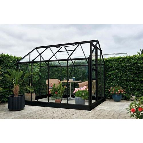 Gewächshaus Halls Popular 86 Sicherheitsglas 3 mm 193 x 257 cm schwarz