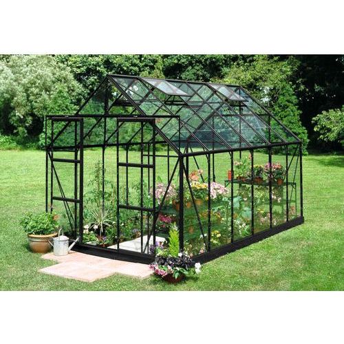 Gewächshaus Halls Magnum 128 Blankglas 3 mm 257 x 384 cm schwarz
