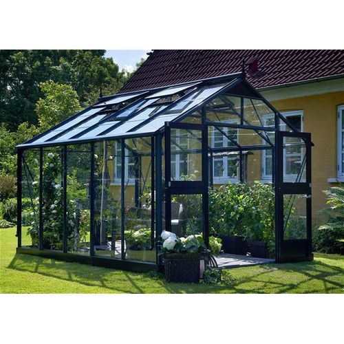 Gewächshaus Juliana Premium 10,9m² Alu anthrazit 3mm Sicherheitsglas