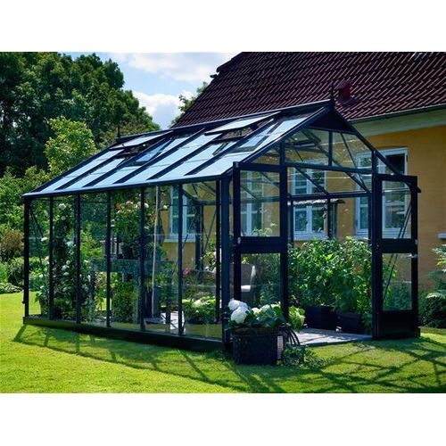 Gewächshaus Juliana Premium 13,0m² Alu anthrazit 3mm Sicherheitsglas
