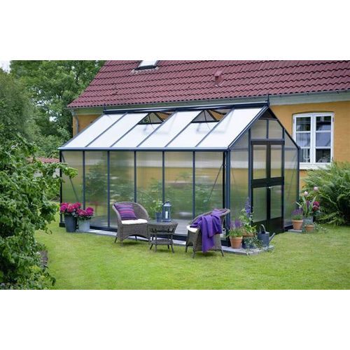 Gewächshaus Juliana Premium 10,9m² Alu anthrazit 10mm Doppelstegplatte
