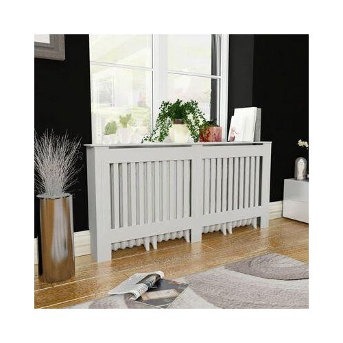 Weiße MDF-Heizkörperverkleidung 112 x 19 x 81,5 cm Robust und langlebig mit viel Stauraum