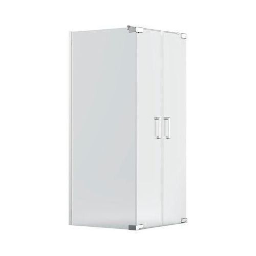 Jungborn Duschtür mit Seitenwand SETTE Pendeltür rechts Seitenwand links 75 x 75 cm Profilfarbe chrom Klarglas mit schmutzabweisende Glasbeschichtung mit Stangengriff Image