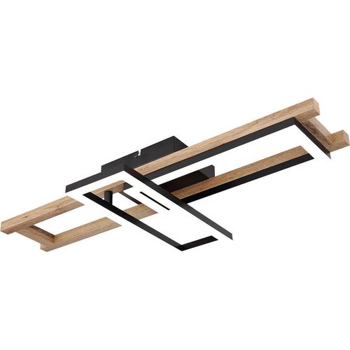 LED Deckenleuchte, Holz Optik, verstellbar, L 69 cm