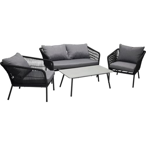Lindos Gartenset 4 Teile schwarz, grau.