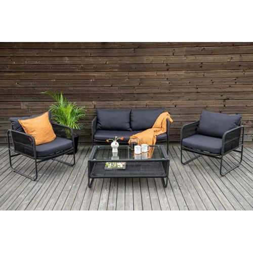 Venture Home Lounge-Set Utah Schwarz