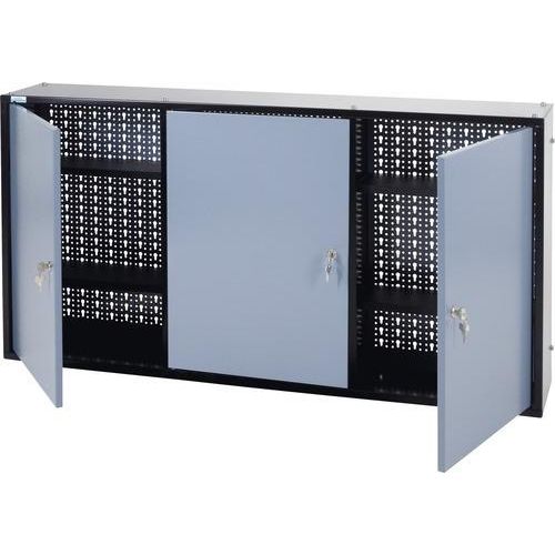 Hängeschrank Küpper Hammerschlag-Silber 1200 mm 4 Böden, 3 Türen