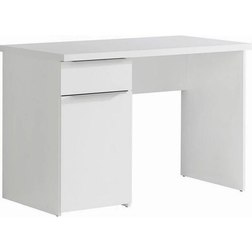 Schreibtisch 110x76x60 cm OPUS OPSB313L mit Schrank und Schublade Weiß matt
