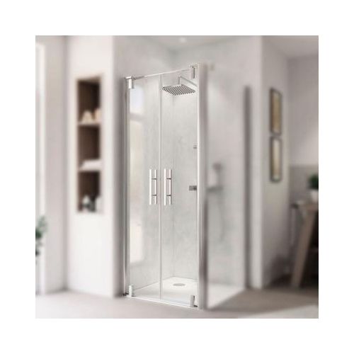 Seitenwand für Pendeltür Breuer Europa Design 90 cm Anschlag rechts Klarglas Profilfarbe chrom