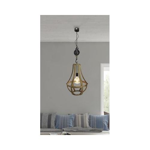 Pendelleuchte 1-flammig Ø 43 cm schwarz/braun