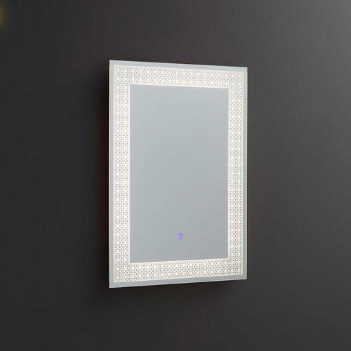 LED Badezimmerspiegel 50x70 mit beleuchtetem und dekoriertem Rahmen