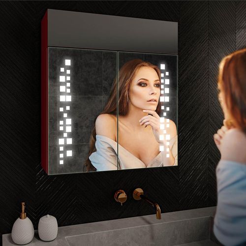 Spiegelschrank mit LED Beleuchtung - Emily 66.5x72 cm - LED Farbe Kaltweiß 7000K - SZ2L038