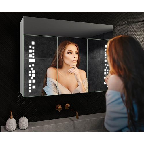 Spiegelschrank mit LED Beleuchtung - Emily 100x72 cm - LED Farbe Kaltweiß 7000K - SZ3L038