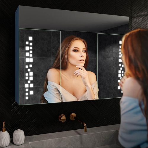 Spiegelschrank mit LED Beleuchtung - Emily 100x72 cm - LED Farbe Kaltweiß 7000K - SZ3L038