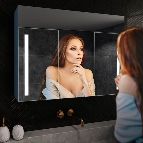 Spiegelschrank mit LED Beleuchtung - Emily 100x72 cm - LED Farbe Kaltweiß 7000K - SZ3L002