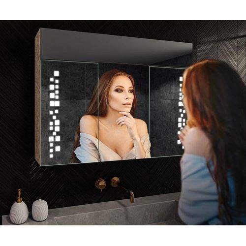 Spiegelschrank mit LED Beleuchtung - Emily 100x72 cm - LED Farbe Kaltweiß 7000K - SZ3L038