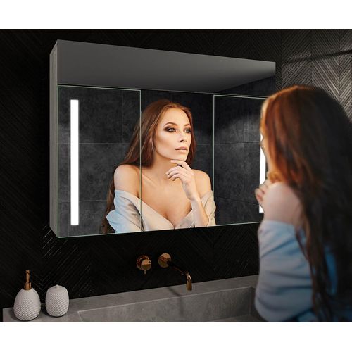 Spiegelschrank mit LED Beleuchtung - Emily 100x72 cm - LED Farbe Kaltweiß 7000K - SZ3L002