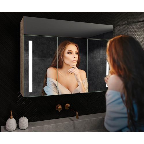Spiegelschrank mit LED Beleuchtung - Emily 100x72 cm - LED Farbe Kaltweiß 7000K - SZ3L002