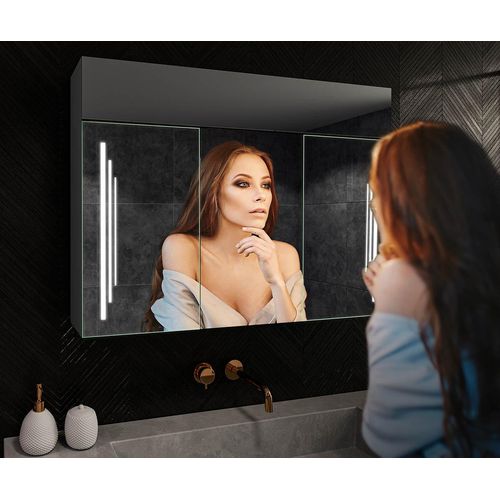 Spiegelschrank mit LED Beleuchtung - Emily 100x72 cm - LED Farbe Kaltweiß 7000K - SZ3L027