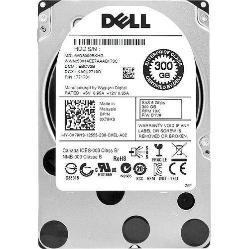 Festplatte Dell 300GB WD3000BKHG 10000Rpm 32Mb Cache Sas II 2.5'' Zoll 0X79H3