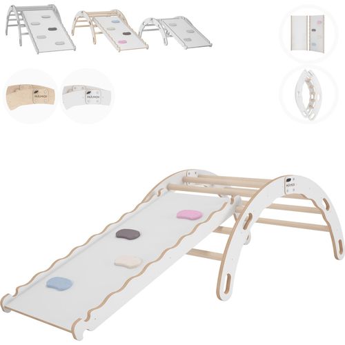 Kletterbogen mit rutsche, Kletterdreieck, Baby klettern, Regenbogenwippe aus holz, Holzbogen für Kinder, Rutschbrett für spielplatz, Klettergerüst ind