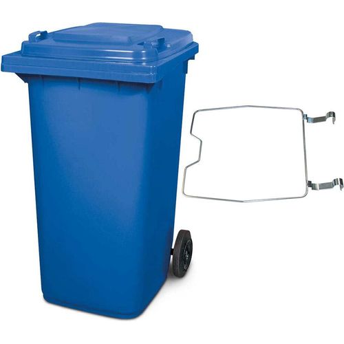 BRB Mülltonne MGB 240 Liter, mit Klemmring für Müllsäcke (blau)