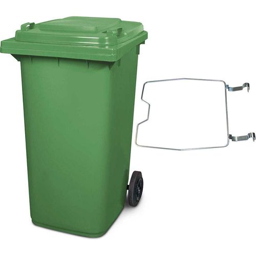 BRB Mülltonne MGB 240 Liter, mit Klemmring für Müllsäcke (grün)