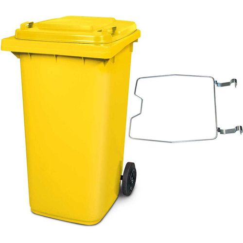 BRB Mülltonne MGB 240 Liter, mit Klemmring für Müllsäcke (gelb)