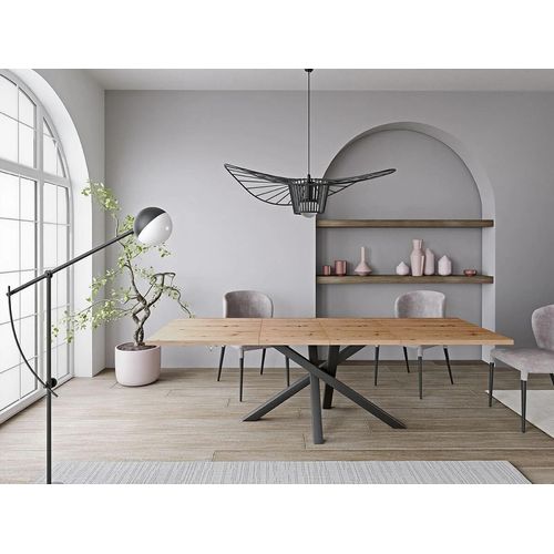 Esstisch mit Schwarz Metallbeinen Klappbarer Loft CALI 160-260 Artisan Stilvoll Esszimmer