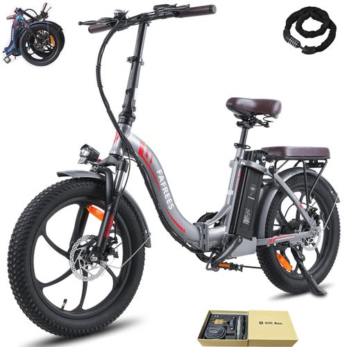 E-bike klapprad 20 zoll Akku 36 V 18 Ah 648 Wh Rostfreie Aluminiumlegierung Wasserdicht IPX5 bis zu 120 - 150 km Pedelec 7 Gang, Grau