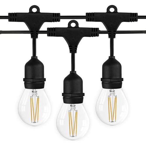 Ledvion - 25m LED String Light - IP65 Lichterkette Außenbereich - inkl. 25 LEDs - EU - 2100K - Extra Warmweiß
