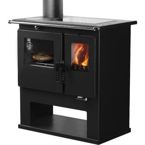 EEK A+ Premium-Holzherd, Beistellherd CS INOX links (Cerankochfeld + Edelstahlbackfach) -7,7 kW