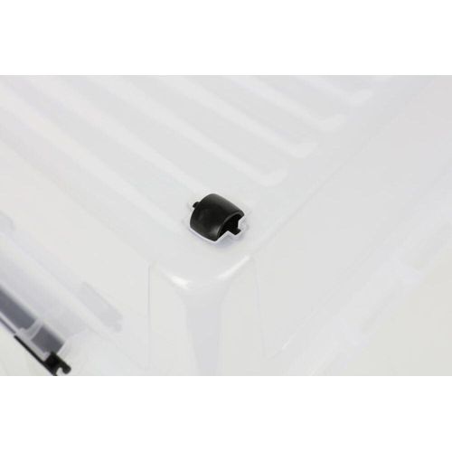 14x Scharnierbox 52L 60x40x35cm Transparent Deckel Aufbewahrung Spielzeugkiste