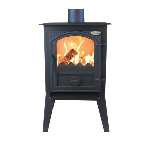Kaminofen Retro model 1 LL mit Gusseisentür, Energieeffizienz A 7.7kW, 530 x 410 x 877 mm with nickle handle or tube handle